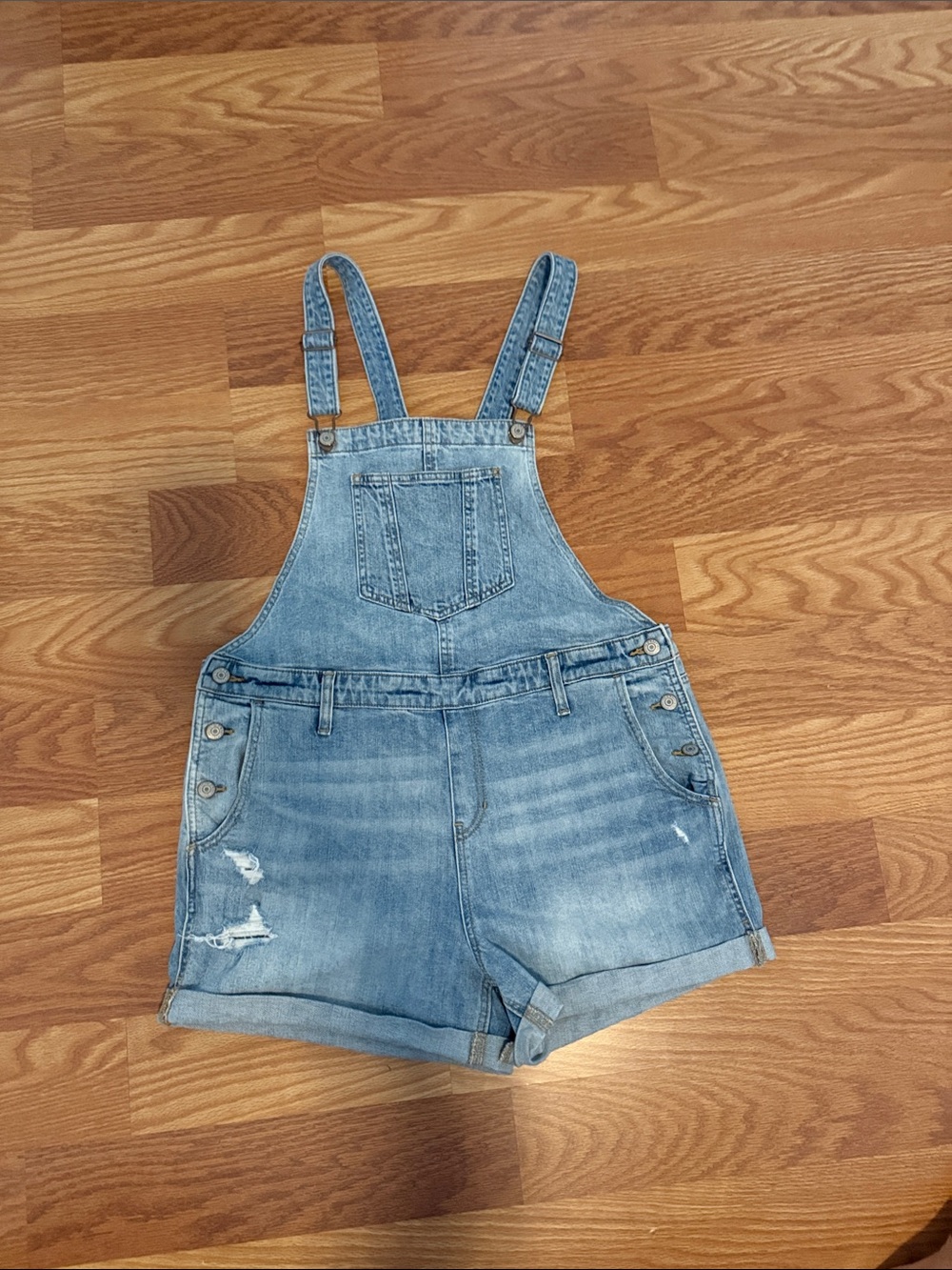 Light Wash Denim Short Overalls old navy